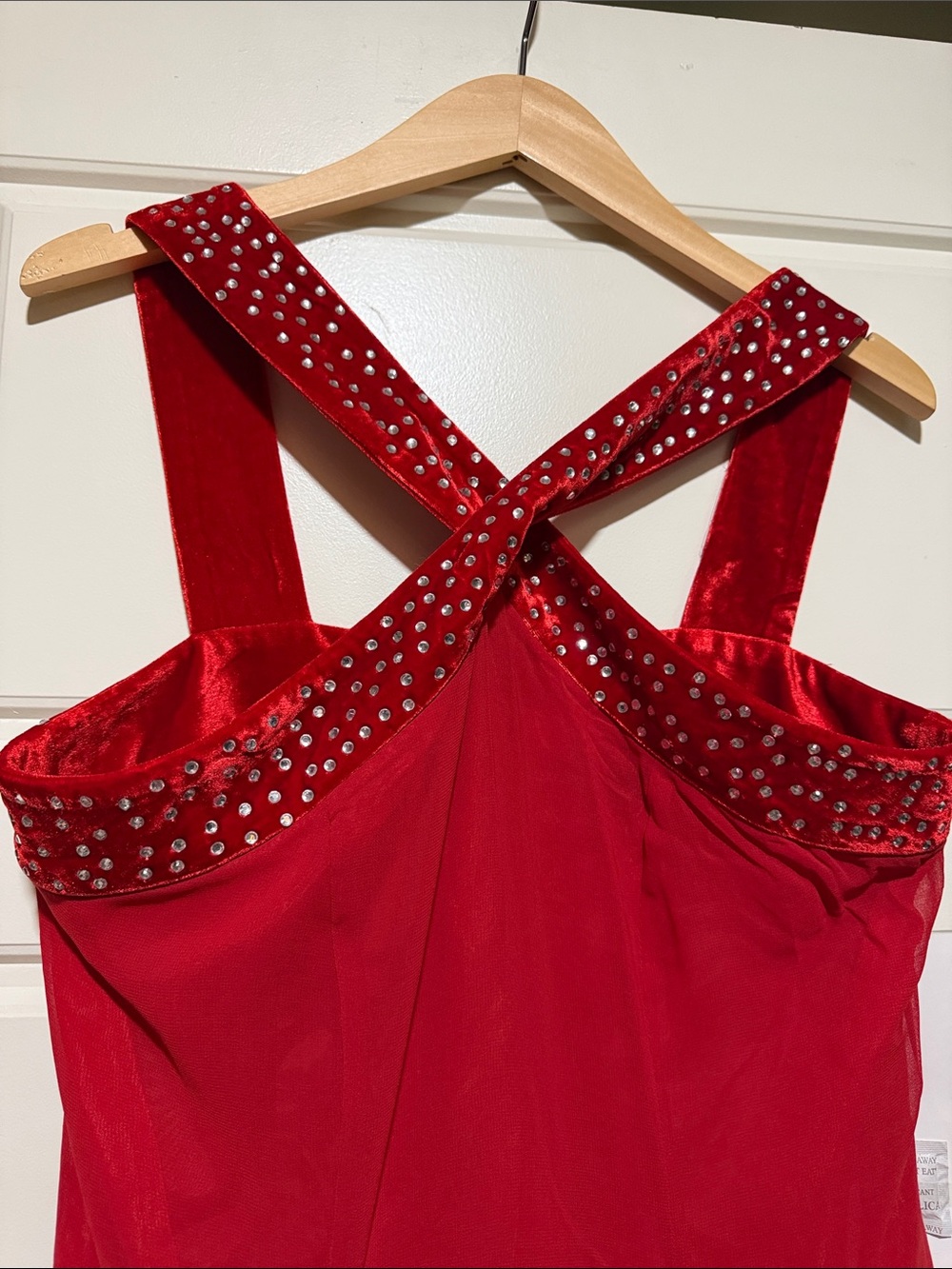 Ashro Red Crystal Embellished Maxi Dress Gown NWOT - Picture 2 of 6